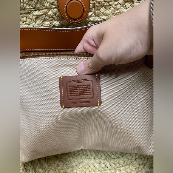 Coach Straw Basket Tote - Picture 8 of 12